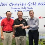 (From left) Chairman Tang Kin Fei; Mr Jonathan Yeo from Platinum Sponsor Mitsubishi Electric Asia; Mr Lim Boon Heng